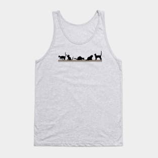 Playful Cats on a Shelf Tank Top